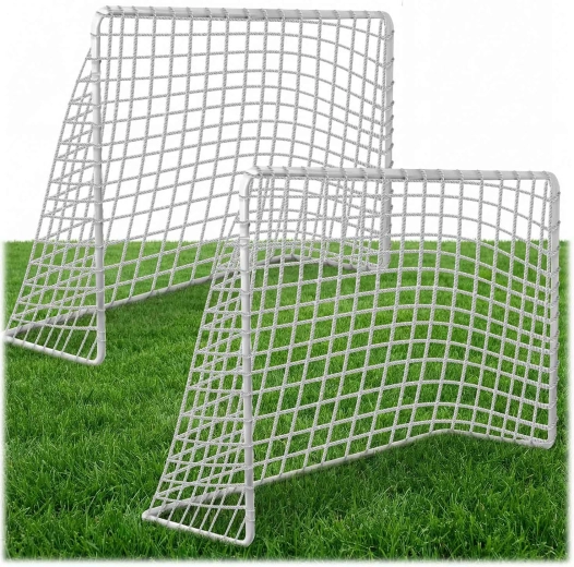 Přenosné fotbalové branky pro děti 183 × 122 × 61 cm, sada 2 ks, ocelový rám