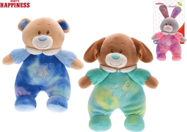 Plyšové zvířátko Baby Happiness s chrastítkem 21 cm