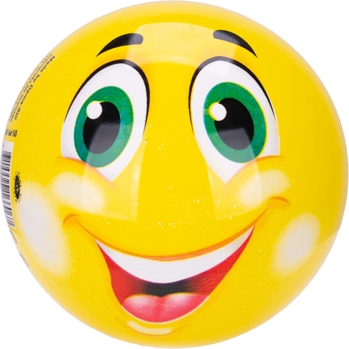 Barevný míč s veselým obličejem 13 cm
