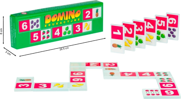 edukační plastové domino – čísla a ovoce