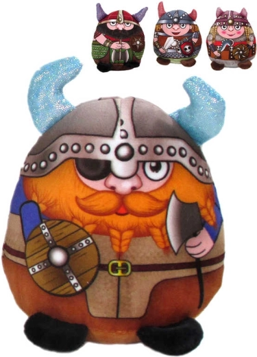 Plyšový vikingský panáček 13 cm s třpytivými rohy - 1 kus