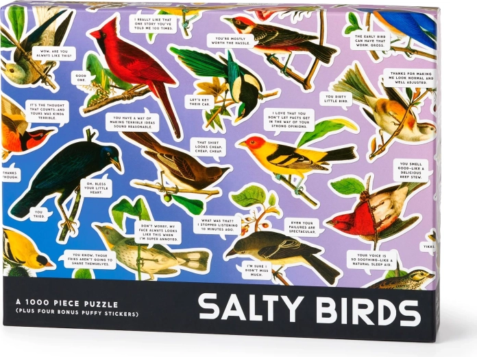 Galison puzzle Salty birds 1000 dílků s bonusovými 3D samolepkami