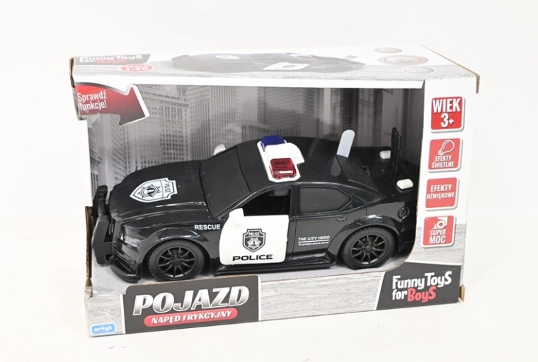 Policejní auto s třecím pohonem se světlem a zvukem