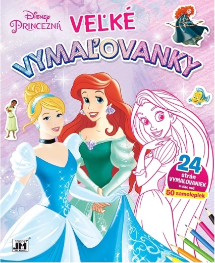 Velké omalovánky se samolepkami - princezny