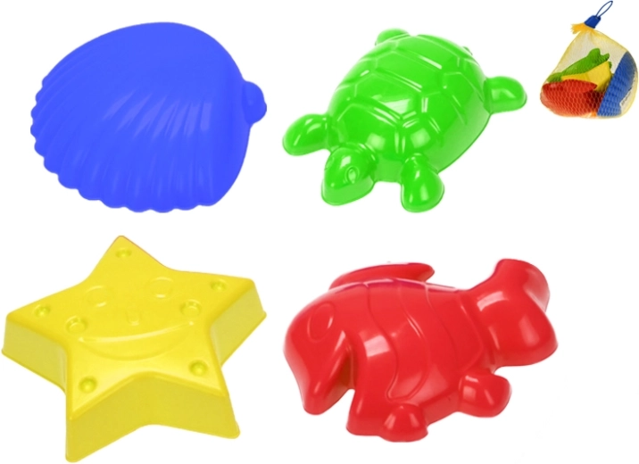 Plastové formičky na písek 4 ks v síťce (10m+)