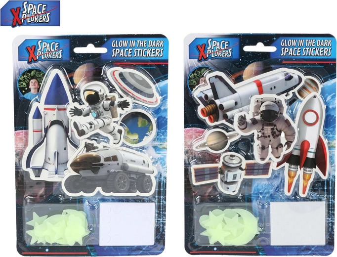 Svítící nálepky do pokoje Space Xplorers – vesmírné motivy, 21 ks