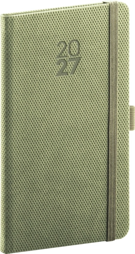 Notique kapesní diář Diamante 2027 olivový 9 × 15,5 cm