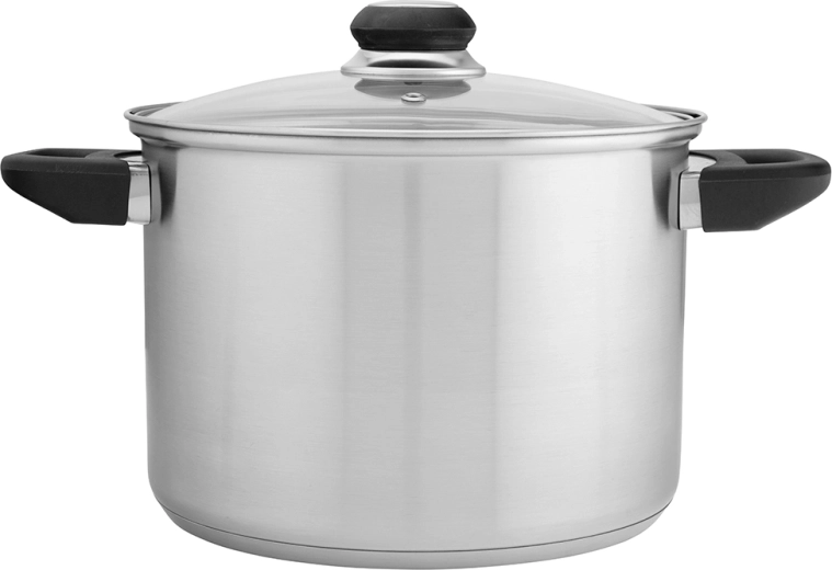 Altom design Emilio vysoký nerezový hrnec 5,6 l s skleněnou poklicí 22 cm