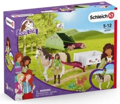 Schleich Horse Club Sarah s koníkem pinto a kempovací výbavou