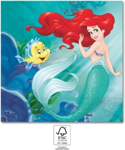 Disney Ariel papírové ubrousky 33 x 33 cm, 20 ks