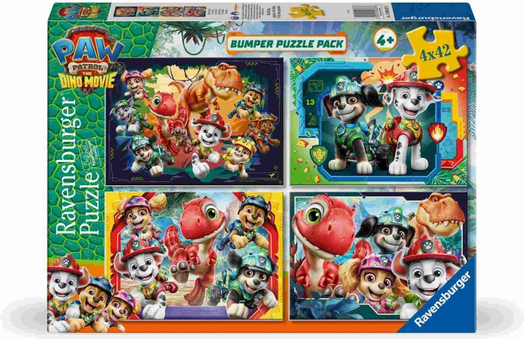 Ravensburger Tlapková patrola: Dinosauří film puzzle 4 x 42 dílků