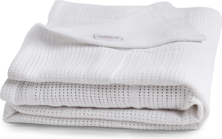 BabyMatex úpletová bavlněná deka Sisi bílá 75 × 100 cm