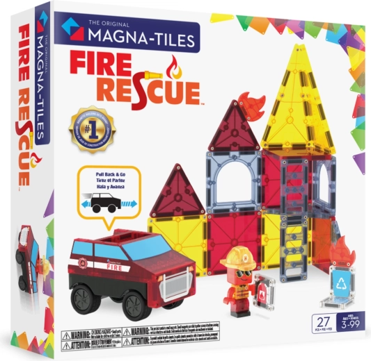 MAGNA-TILES magnetická stavebnice hasiči (27 dílků)