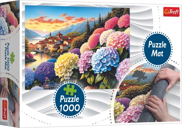 Trefl puzzle hortenzie 1000 dílků s podložkou