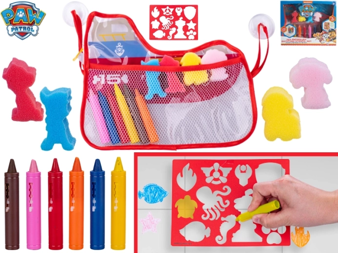 Kreslicí sada do vany Tlapková patrola – omyvatelné voskovky a šablony