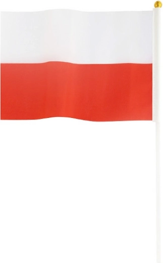 Polská vlajka na tyčce 20 × 30 cm - 10 ks