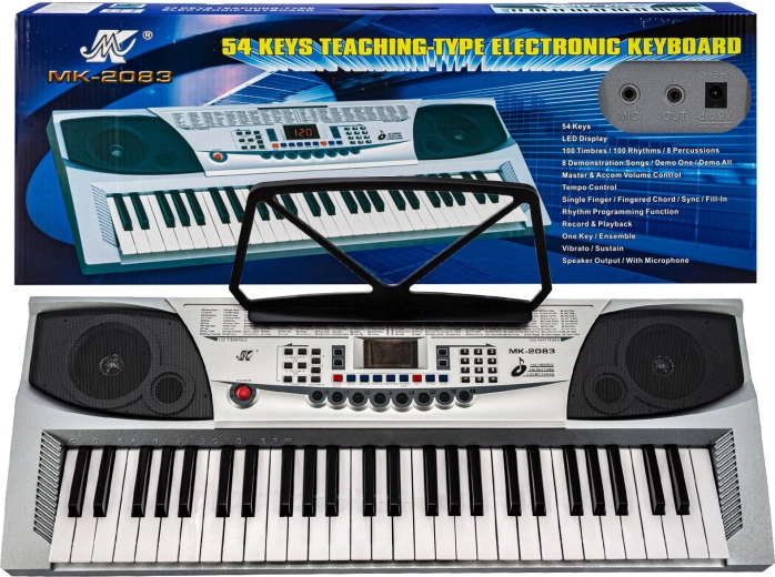 Dětský elektronický keyboard se 54 klávesami, 100 rytmy a mikrofonem