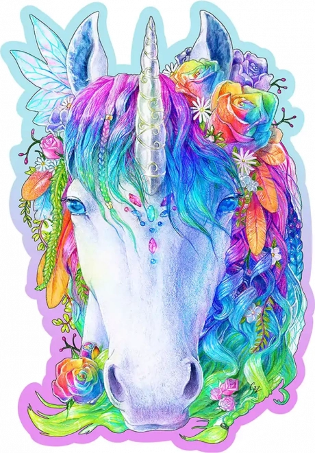 Dřevěné puzzle stylový jednorožec 150 dílků WOODEN CITY