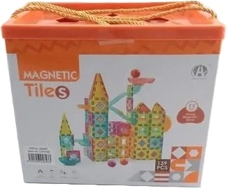 Magnetická stavebnice kuličkové dráhy hrad, 139 dílů