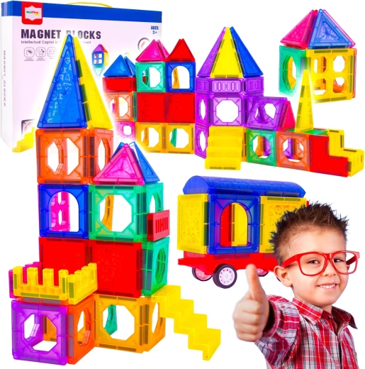 Magnetická 3D stavebnice – 110 dílků