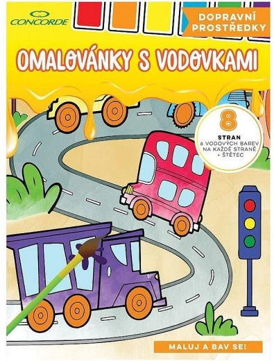 Omalovánky s vodovkami Concorde Dopravní prostředky A4