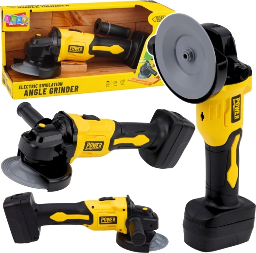 Dětská úhlová bruska se zvukem – žlutá