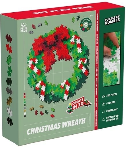 Plus-Plus puzzle podle čísel vánoční věnec 500 dílků