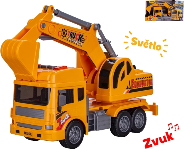 Stavební rypadlo se světlem a zvukem na setrvačník 27 cm