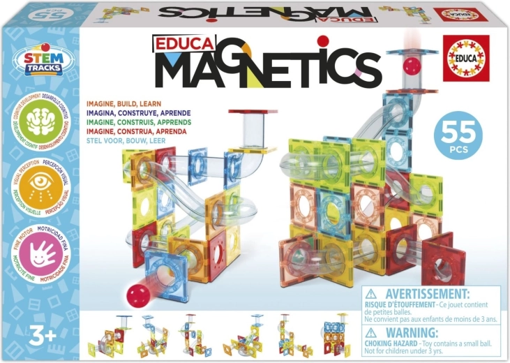Educa Magnetics STEM magnetická kuličková dráha 55 dílků