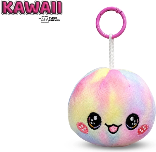 Plush Friends Kawaii duhový plyšový přívěsek na klíče Bao knedlíček 8 cm