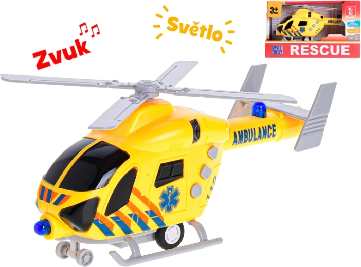 Plastová záchranářská helikoptéra se světlem a zvukem 20 cm