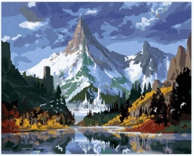 Norimpex Malování podle čísel Zámek ve vysokých horách 40 × 50 cm