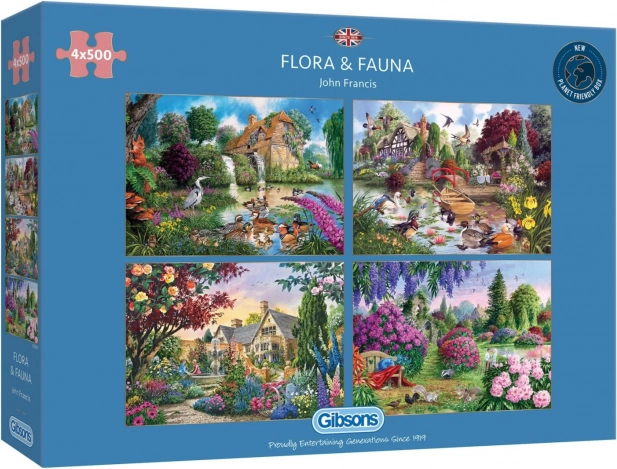 Gibsons Puzzle Flora a Fauna 4x500 dílků