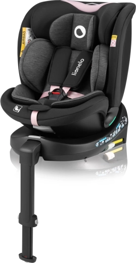 Lionelo Navy i-Size otočná autosedačka 40–150 cm black pink