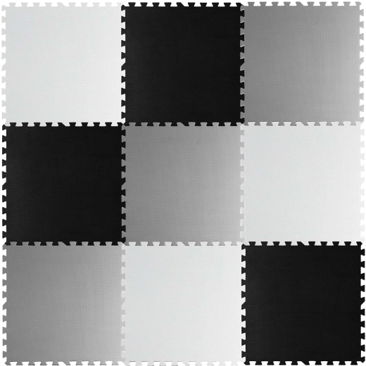 Pěnová podložka puzzle šachovnice RICOKIDS 180 × 180 cm, 9 dílů