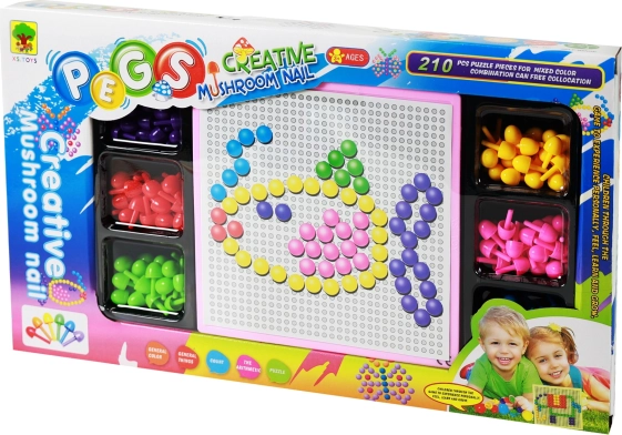 Barevná mozaika s hříbky 210 ks