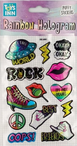 Holografické samolepky Rainbow ROCK – barevná duhová sada