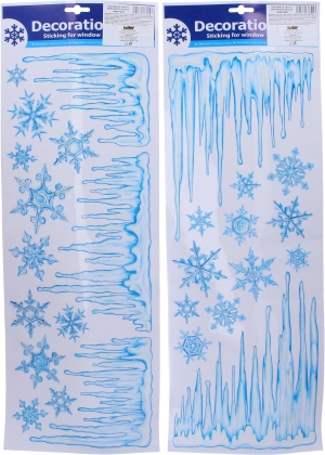 Vánoční třpytivé okenní nálepky