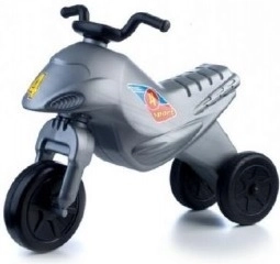 Tříkolové odrážedlo Super Bike, stříbrné, 44 cm