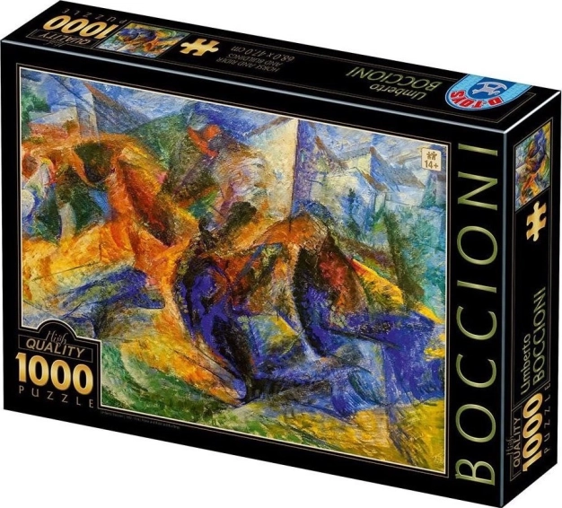 Puzzle kůň a jezdec a budovy 1000 dílků