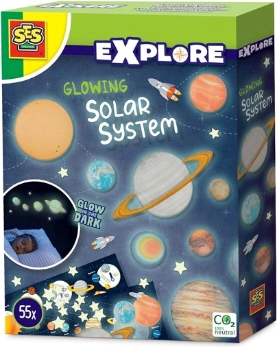 SES svítící soustava sluneční soustavy na zeď a strop