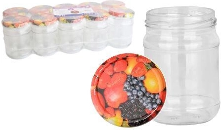 Zavařovací sklenice 250 ml TWIST 66 s víčky OVOCE (10 ks)