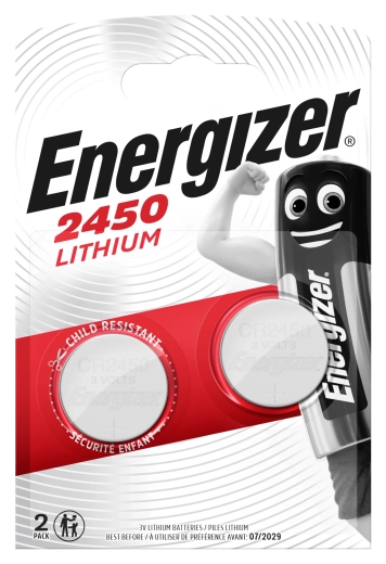Energizer CR2450 lithiové knoflíkové baterie 3 V, balení 2 ks