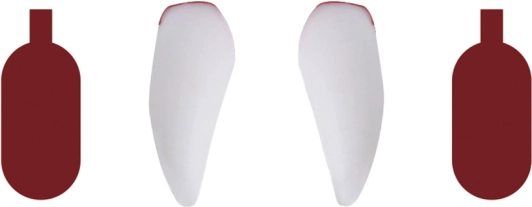 Upírské zuby s umělou krví