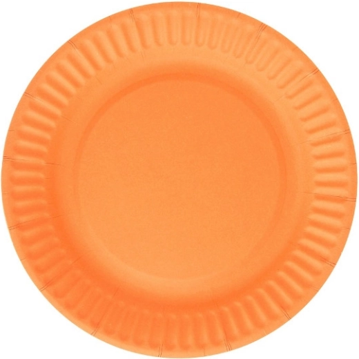 Oranžové papírové talíře, 6 kusů