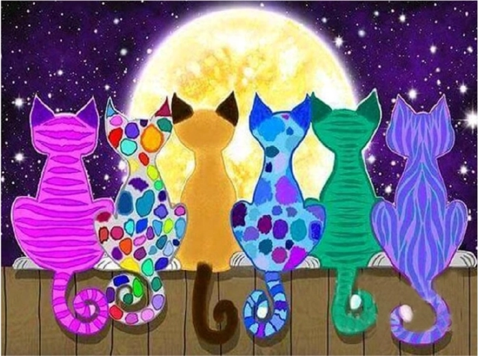 Diamantové malování kočky 30 × 40 cm