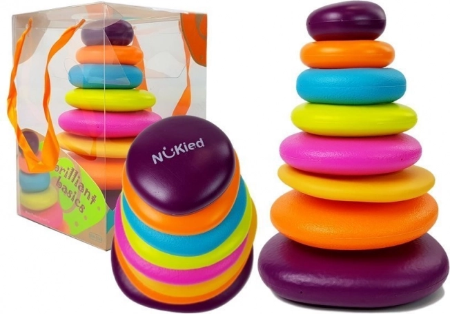 Barevná pyramida s kroužky pro děti