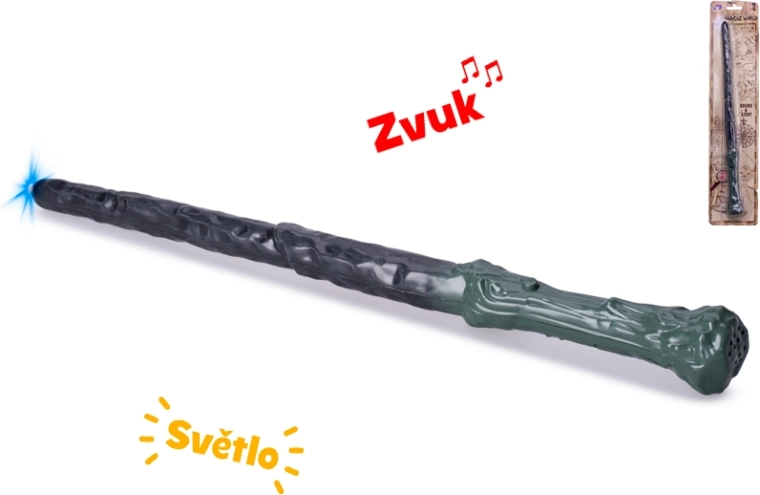 Kouzelnická hůlka se světlem a zvukem 36 cm – zelená