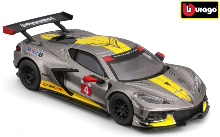 Bburago Chevrolet Corvette C8.R závodní model 2020 v měřítku 1:43