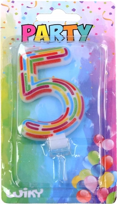Párty svíčka číslo 5 – čárky